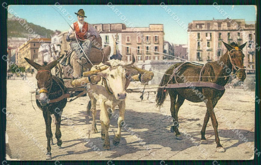 Napoli Città Costumi Carretto Brunner 15647 ABRASA cartolina MX6923 – fronte