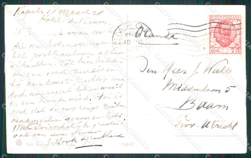 Napoli Città Costumi Carretto Brunner 15647 ABRASA cartolina MX6923 – retro