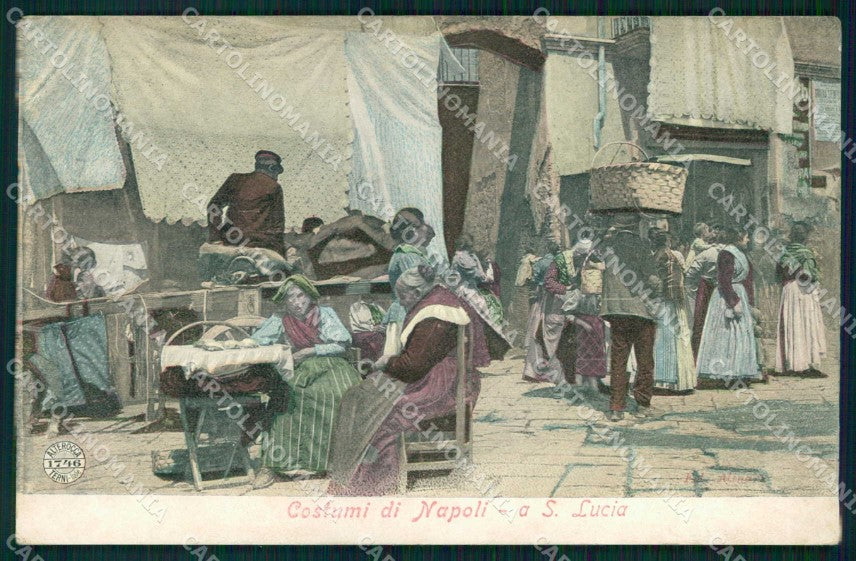 Napoli Città Costumi Santa Lucia Alterocca 1746 cartolina MX6927 – fronte