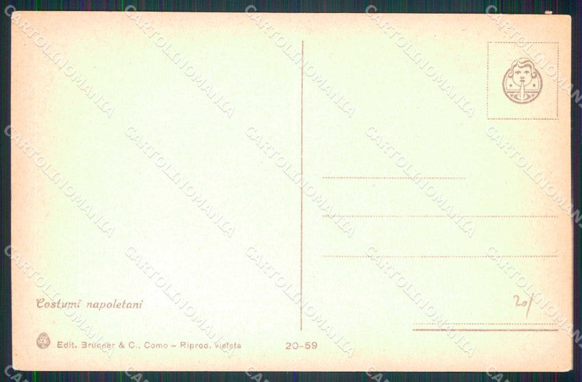 Napoli Città Costumi Venditore Verdura Brunner 20 59 cartolina MX6950 – retro