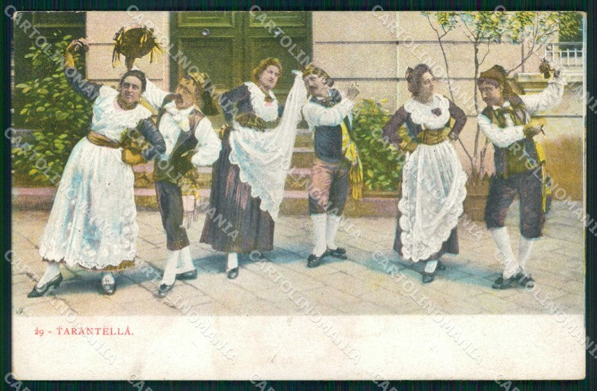 Napoli Città Costumi Tarantella Richter 29 cartolina MX6952 – fronte
