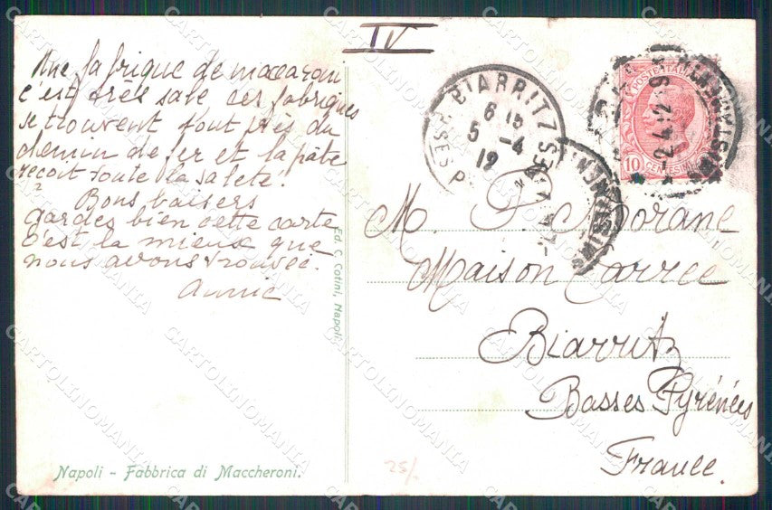 Napoli Città Costumi Fabbrica Maccheroni cartolina MX6956 – retro