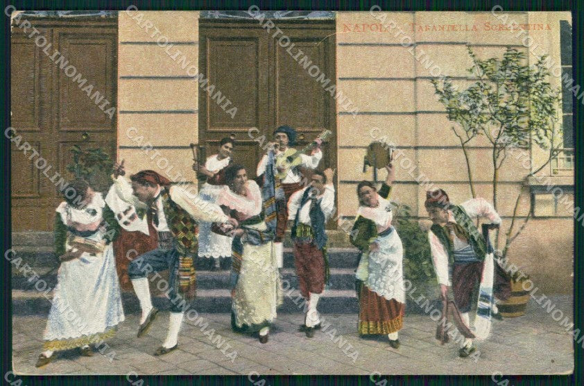 Napoli Città Costumi Tarantella Sorrentina cartolina MX6958 – fronte