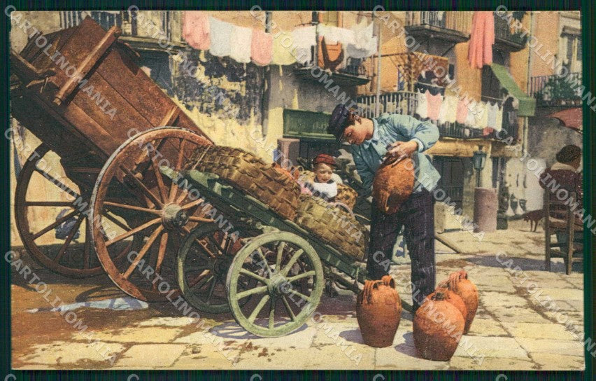 Napoli Città Costumi Venditore Acque Minerali Alinari cartolina MX6961 – fronte