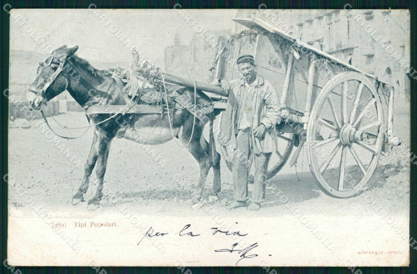Napoli Città Tipi Napoletani Carretto Richter 260 cartolina MX6977 – fronte