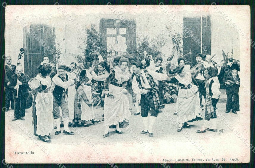 Napoli Città Costumi Tarantella cartolina MX6990 – fronte