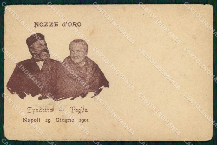 Napoli Città Commemorativa Nozze d Oro Spadetta Foglia cartolina MX6993 – fronte