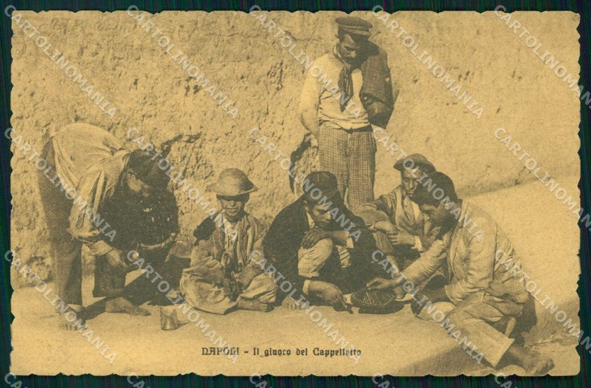 Napoli Città Costumi Scugnizzi Gioco Cappelletto cartolina MX6996 – fronte