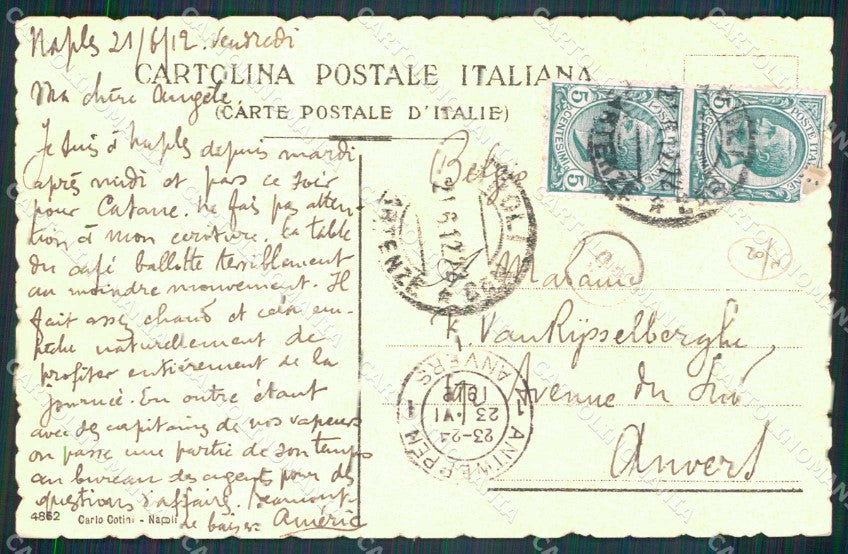 Napoli Città Costumi Scugnizzi Gioco Cappelletto cartolina MX6996 – retro
