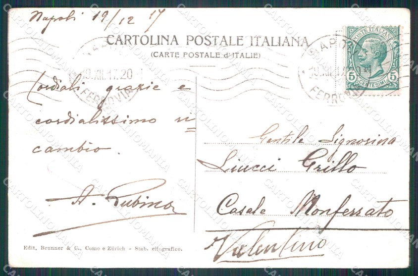 Napoli Città Via Caracciolo Pescatori in Azione Brunner 8127 cartolina MX7004 – retro
