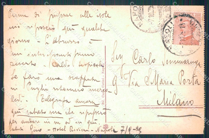 Napoli Città Veduta Vesuvio cartolina MX7006 – retro