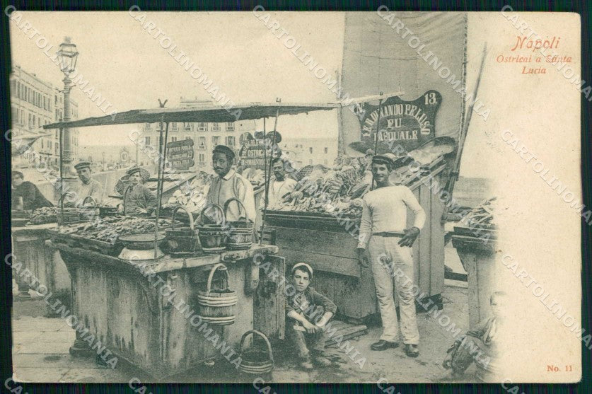 Napoli Città Costumi Ostricai Santa Lucia cartolina MX7020 – fronte