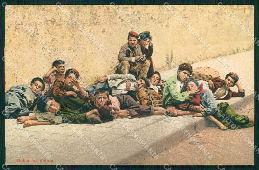Napoli Città Costumi Dolce far Niente cartolina MX7042 – fronte