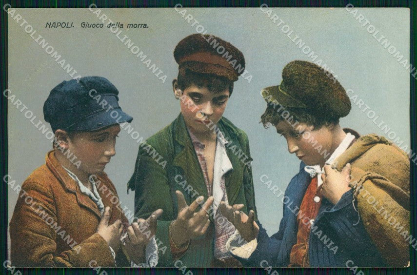 Napoli Città Costumi Scugnizzi Gioco Morra cartolina MX7051 – fronte