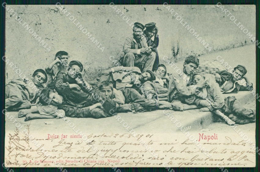 Napoli Città Costumi Dolce far Niente cartolina MX7069 – fronte