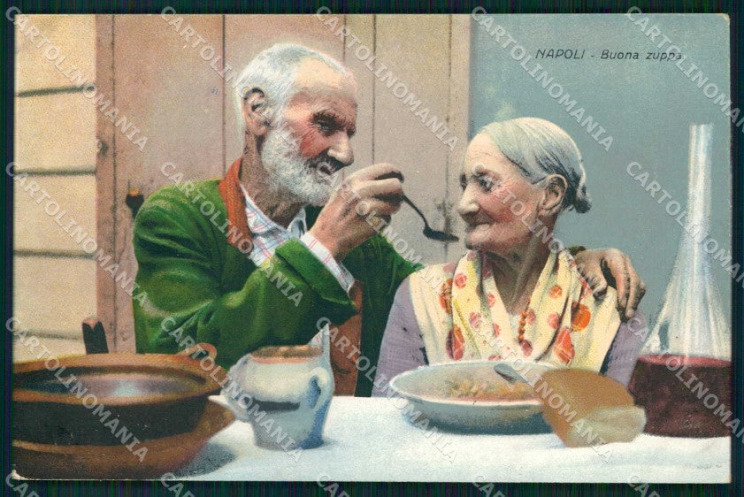 Napoli Città Costumi Buona Zuppa cartolina MX7071 – fronte