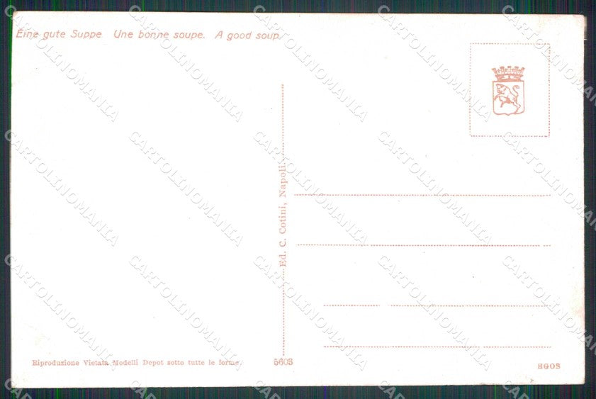 Napoli Città Costumi Buona Zuppa cartolina MX7071 – retro