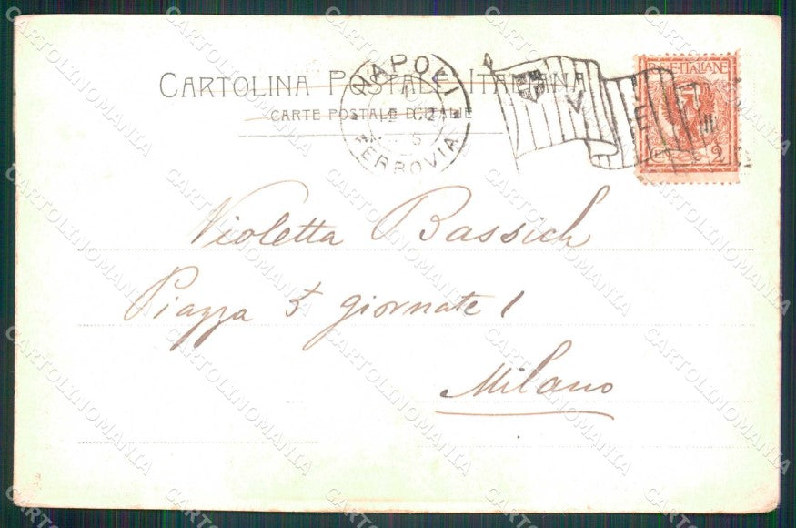 Napoli Città Costumi Maccheronaio Mangia Maccheroni cartolina MX7087 – retro