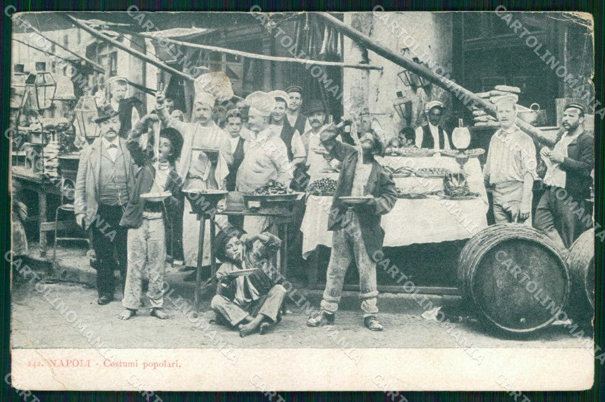 Napoli Città Costumi Maccheronai Richter 142 PIEGHINA cartolina MX7105 – fronte