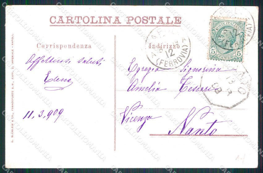 Napoli Sorrento Costumi Tarantella PIEGHINA cartolina MX7118 – retro