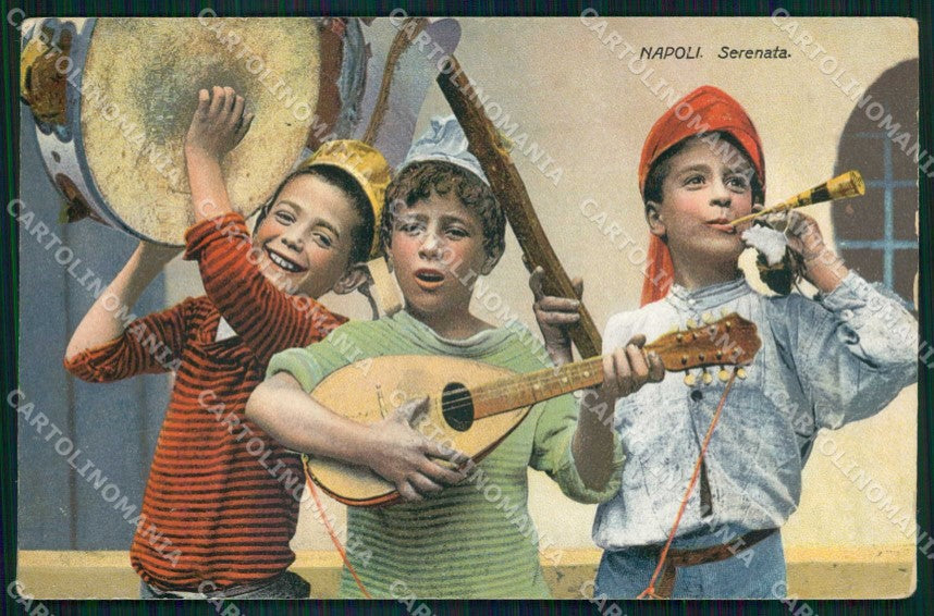 Napoli Città Tipi Napoletani Serenata cartolina MX7124 – fronte