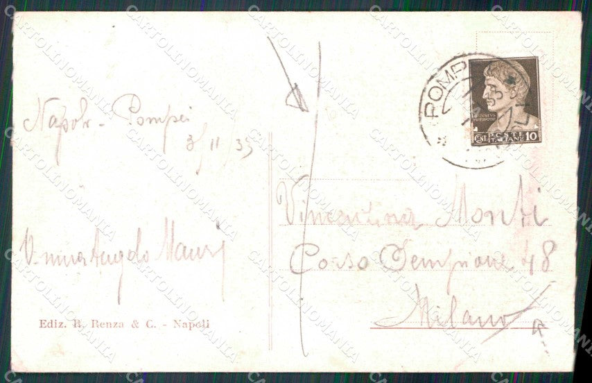 Napoli Città Costumi Ostrecaro Santa Lucia PIEGHE cartolina MX7145 – retro