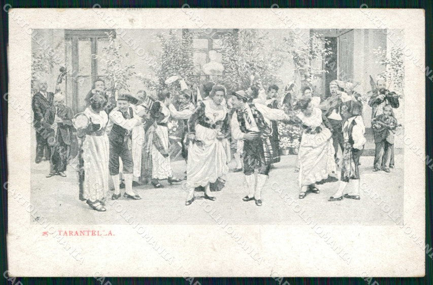 Napoli Città Costumi Tarantella Richter 25 cartolina MX7150 – fronte