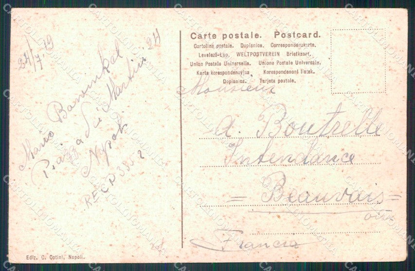 Napoli Città Costumi Venditore Erbaggi cartolina MX7154 – retro