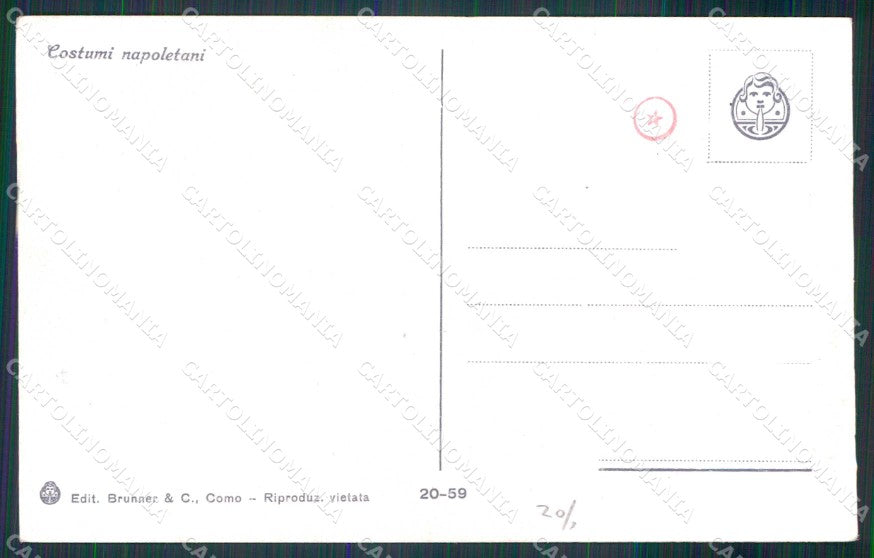 Napoli Città Costumi Venditore Verdura Brunner 20 59 cartolina MX7156 – retro