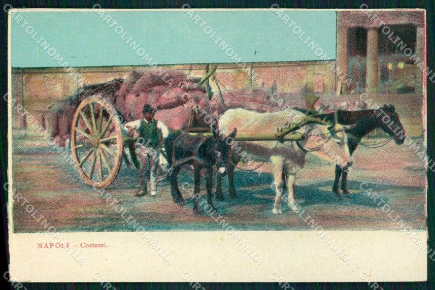 Napoli Città Costumi Carretto cartolina MX7167 – fronte