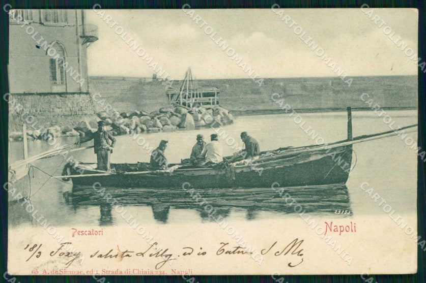 Napoli Città Mestieri Pescatori Barca cartolina MX7173 – fronte