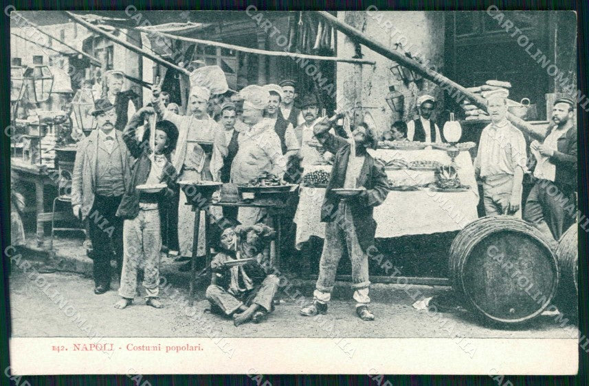Napoli Città Costumi Mangia Maccheroni Richter 142 cartolina MX7182 – fronte