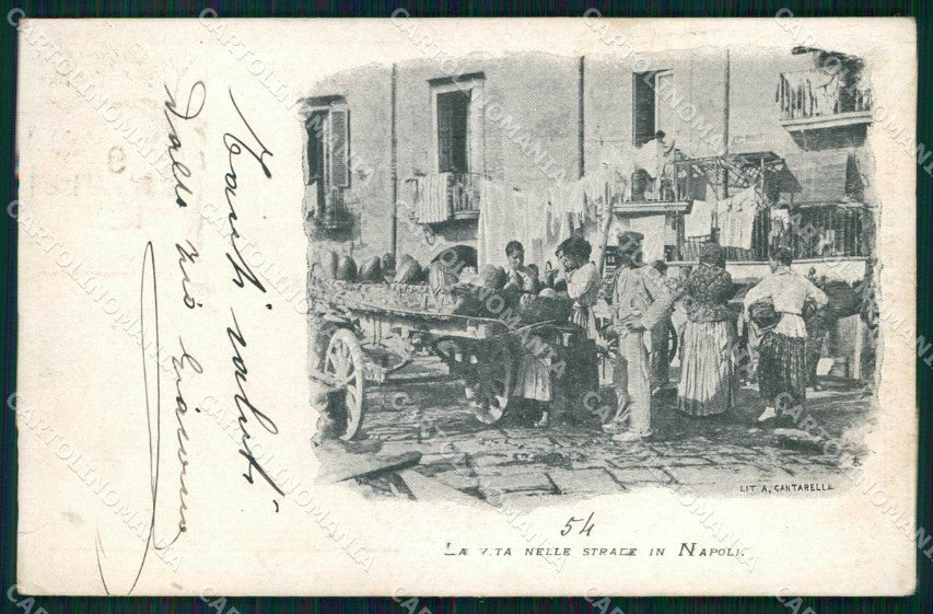 Napoli Città Vita Strada cartolina MX7190 – fronte