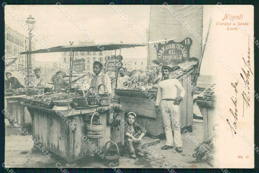 Napoli Città Costumi Ostricai Santa Lucia cartolina MX7194 – fronte