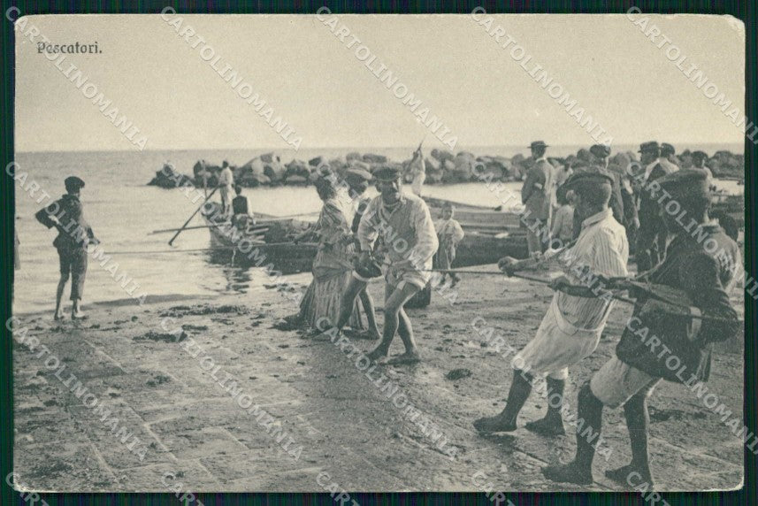 Napoli Città Mestieri Pescatori PIEGHINE Brunner 10711 cartolina MX7195 – fronte