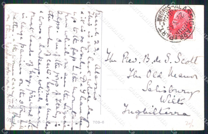 Napoli Città Costumi Carro Bue Cavallo Asino Brunner 703 6 cartolina MX7196 – retro