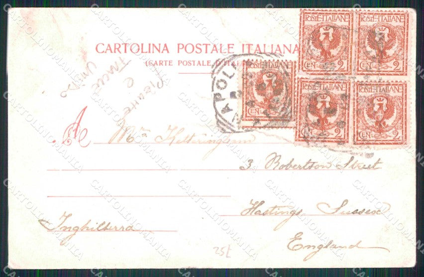 Napoli Città Costumi Ortolano Ragozino 819 TRACCE UMIDO PIEGHE cartolina MX7232 – retro