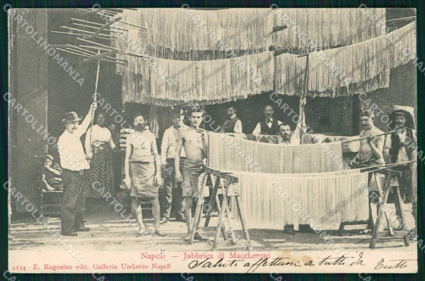 Napoli Città Costumi Fabbrica Maccheroni Ragozino 4144 cartolina MX7239 – fronte
