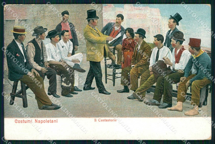 Napoli Città Costumi Cantastorie Ragozino 2744 ABRASA cartolina MX7260 – fronte