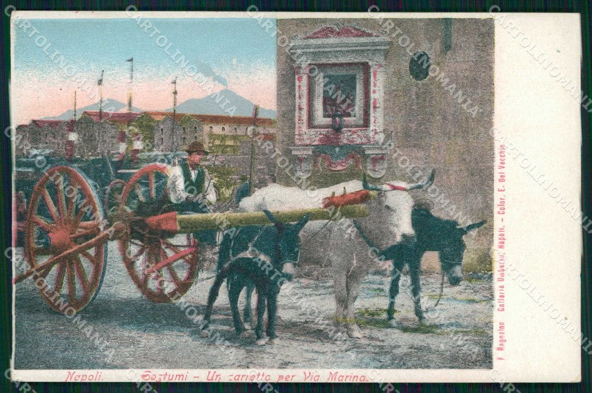 Napoli Città Costumi Carretto Via Marina Ragozino cartolina MX7263 – fronte