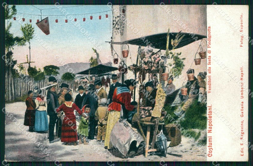 Napoli Città Costumi Venditori Piedigrotta Ragozino 2800 cartolina MX7266 – fronte