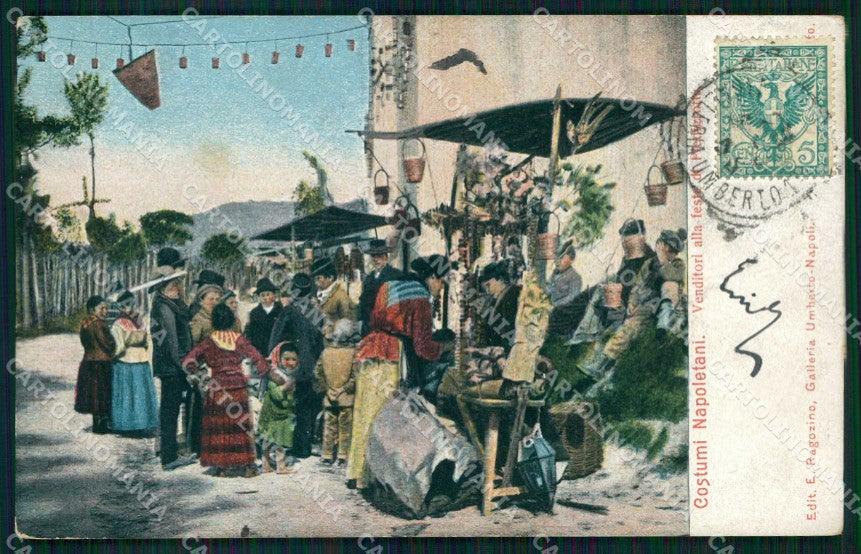 Napoli Città Costumi Venditori Piedigrotta Ragozino 2800 cartolina MX7267 – fronte