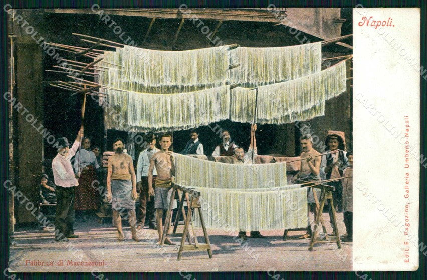 Napoli Città Costumi Fabbrica Maccheroni Ragozino 2676 ABRASA cartolina MX7278 – fronte
