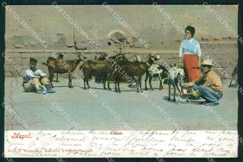 Napoli Città Costumi Caprai Ragozino 2679 PIEGHINA cartolina MX7281 – fronte