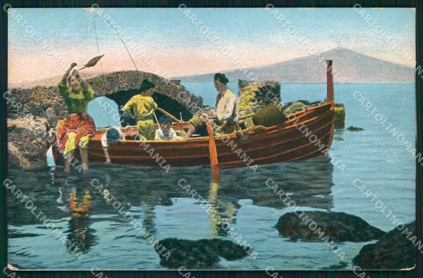 Napoli Città Costumi Barca Pescatori Ragozino 2848 cartolina MX7296 – fronte