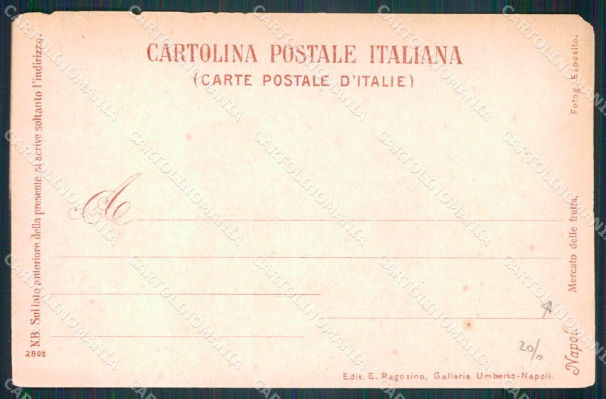 Napoli Città Costumi Mercato Frutta Ragozino 2802 cartolina MX7298 – retro