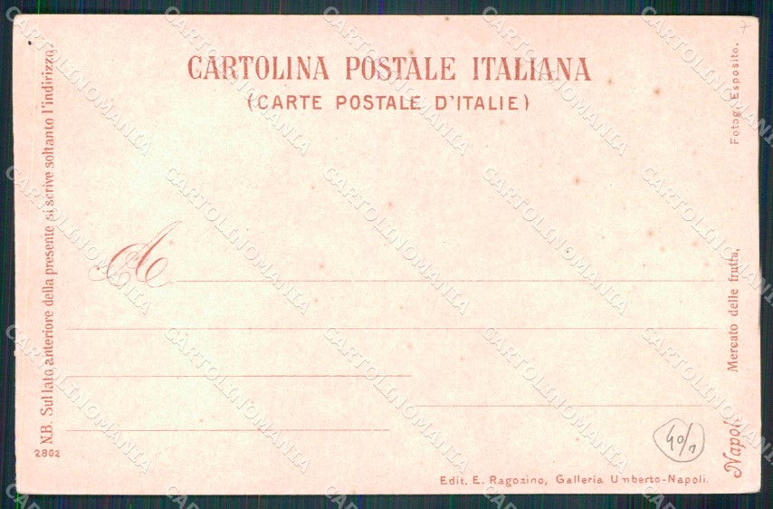 Napoli Città Costumi Mercato Frutta Ragozino 2802 cartolina MX7299 – retro