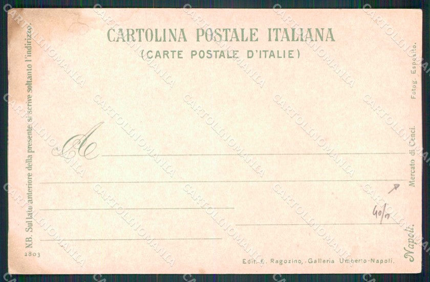 Napoli Città Costumi Mercato Cenci Ragozino 2803 cartolina MX7302 – retro