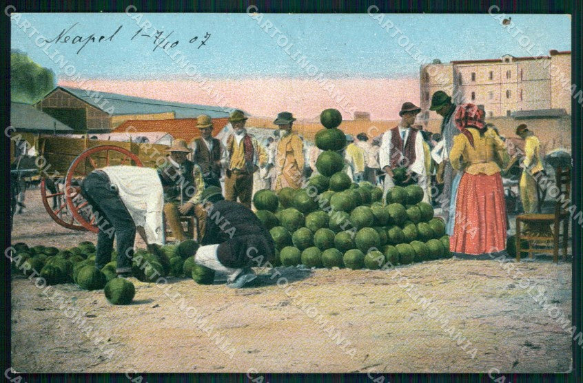 Napoli Città Costumi Mercato Cocomeri Ragozino 2782 cartolina MX7306 – fronte