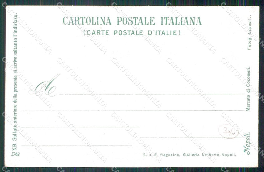 Napoli Città Costumi Mercato Cocomeri Ragozino 2782 cartolina MX7306 – retro